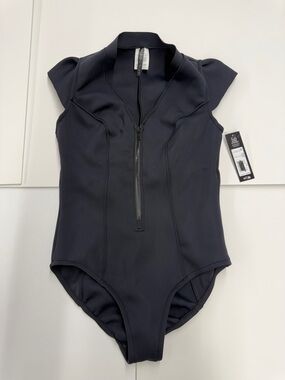 New Magicsuit Black Zip-Front One-Piece Bodysuit